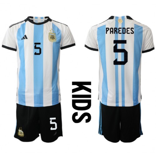 Argentina Leandro Paredes #5 Domaci Dres za djecu SP 2022 Kratak Rukav (+ Kratke hlače)